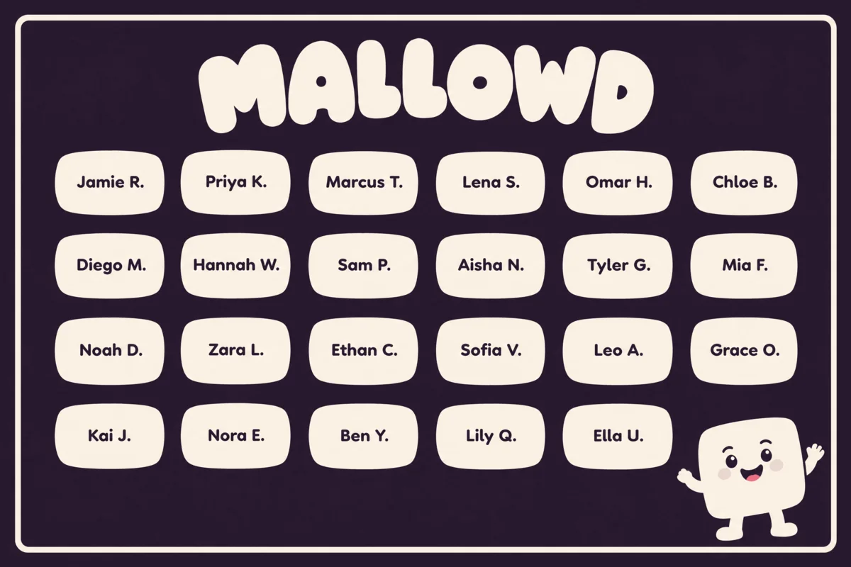 A mock-up of the Founders Wall inside the MALLOWD launch box